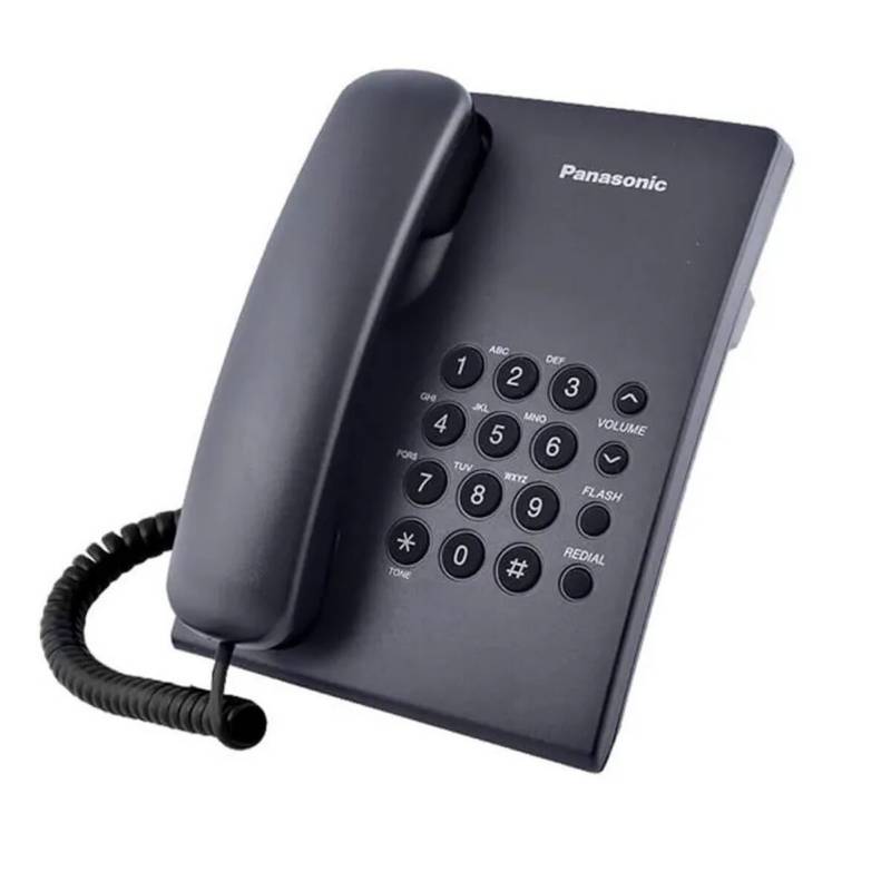 Panasonic Negro Kx-Ts500exb - Teléfono De Mesa, Manos Libres,