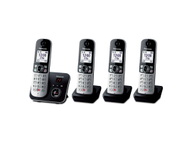 KX-TG6864GB - Schnurloses Digitaltelefon, Anrufbeantworter, 1 Mobilteil, Anrufersperre, Stimm-Paging, silber/schwarz