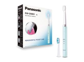 EW-DM81-G503 - Cepillo de dientes de vibración, ultrasonidos, cepillo extrafino, incluye 2 cabezales de cepillo, menta/blanco