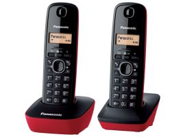 KX-TG1612SPR - Teléfono inalámbrico con contestador automático, rojo