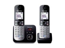 KX-TG6822GB - Schnurlostelefon, 2 Mobilteile, Anrufbeantworter, 1.8 Zoll Display, silber/schwarz