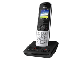 KX-TGH720GG - Schnurloses Telefon, Anrufbeantworter, 1 Mobilteil, Anrufersperre, natürliches Freisprechen, silber/schwarz