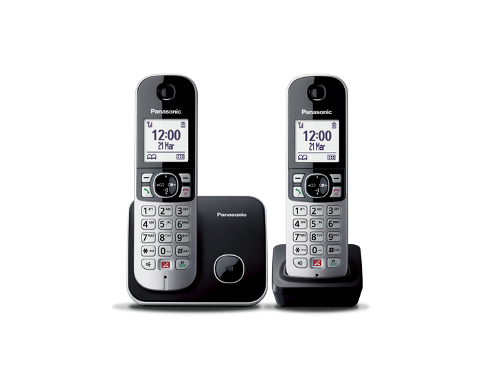 Panasonic KX-TG6852SPB Duo Tel&eacute;fonos Inal&aacute;mbricos Negros