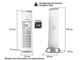 KX-TGK210JTW - Telefono cordless con segreteria telefonica, bianco