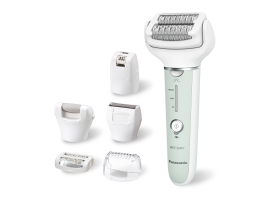 ES-EY70AG503 - 6-in-1 Nass/Trocken-Epilierer mit verbessertem Epilierkopf, 60 Pinzetten und Drucksensor, Weiß/Mintgrün
