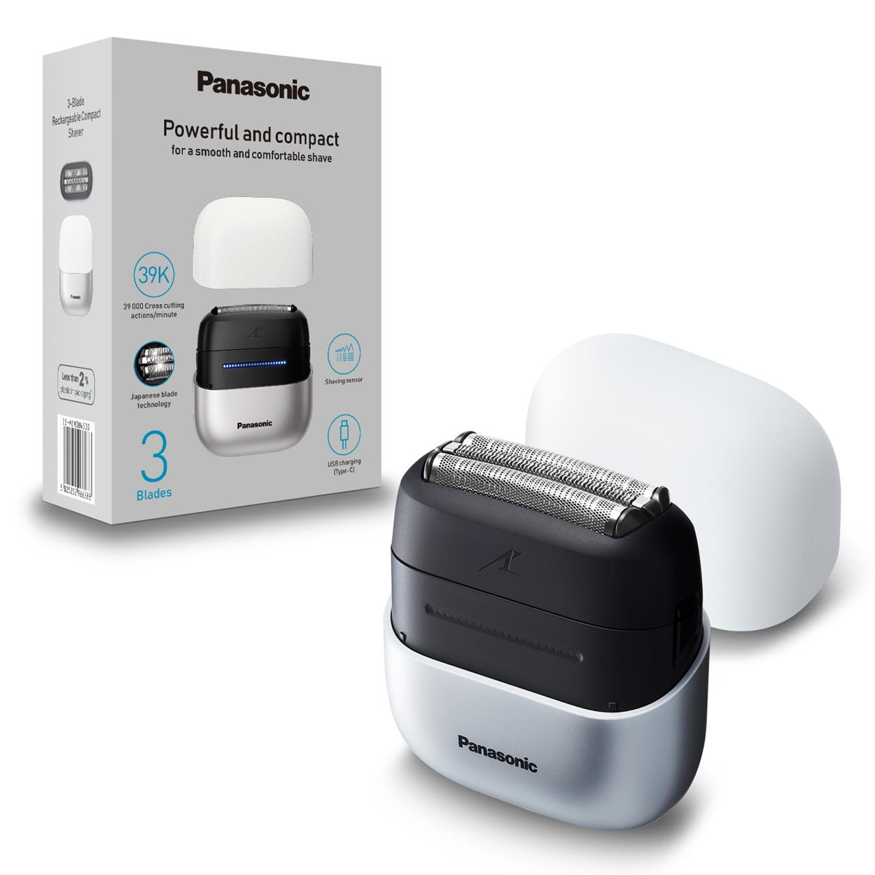 Series 700s Rasierer - 3 Klingen, kompaktes Design, USB Type-C
