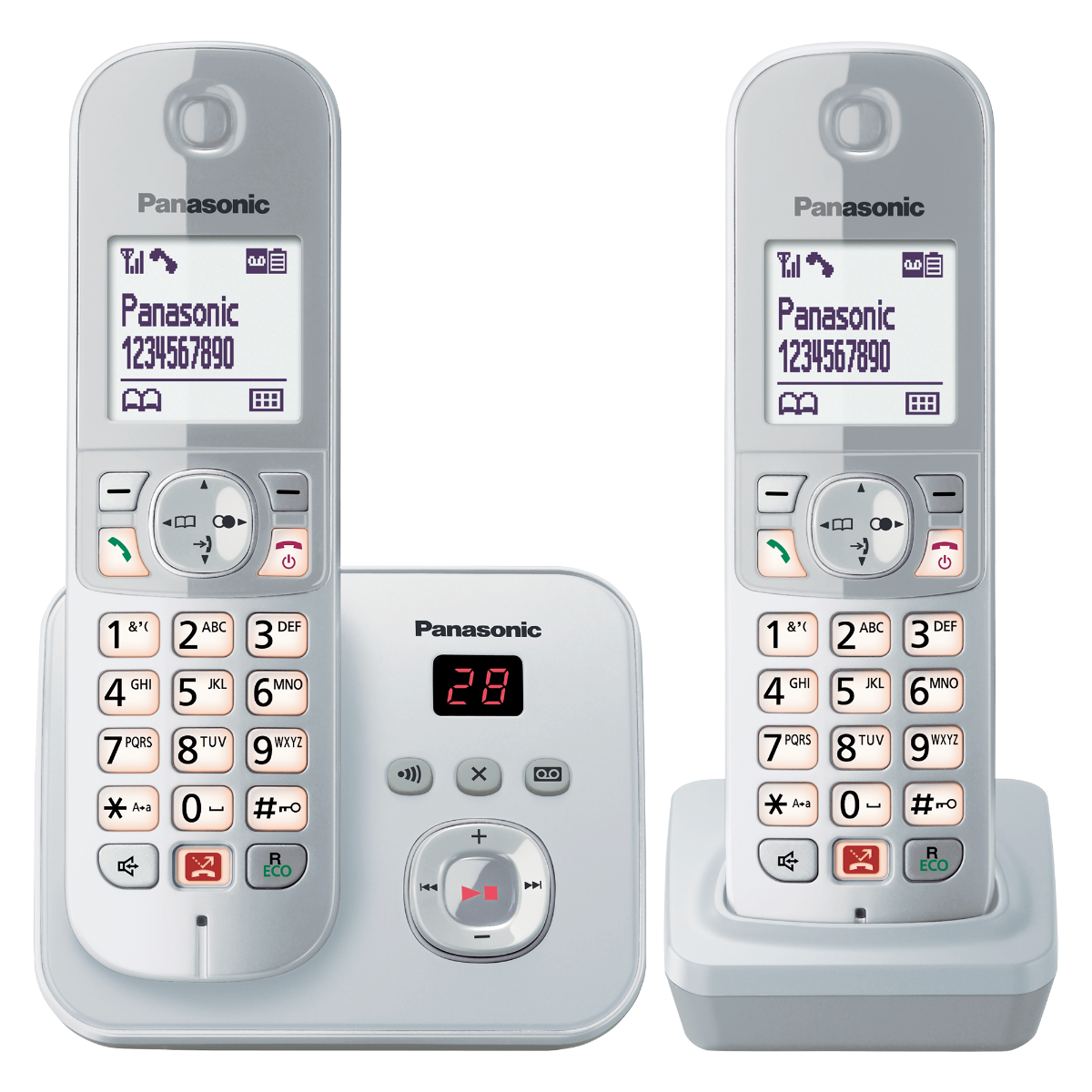 Schnurloses Digitaltelefon mit Anrufbeantworter und 2 Mobilteilen KX-TG6862