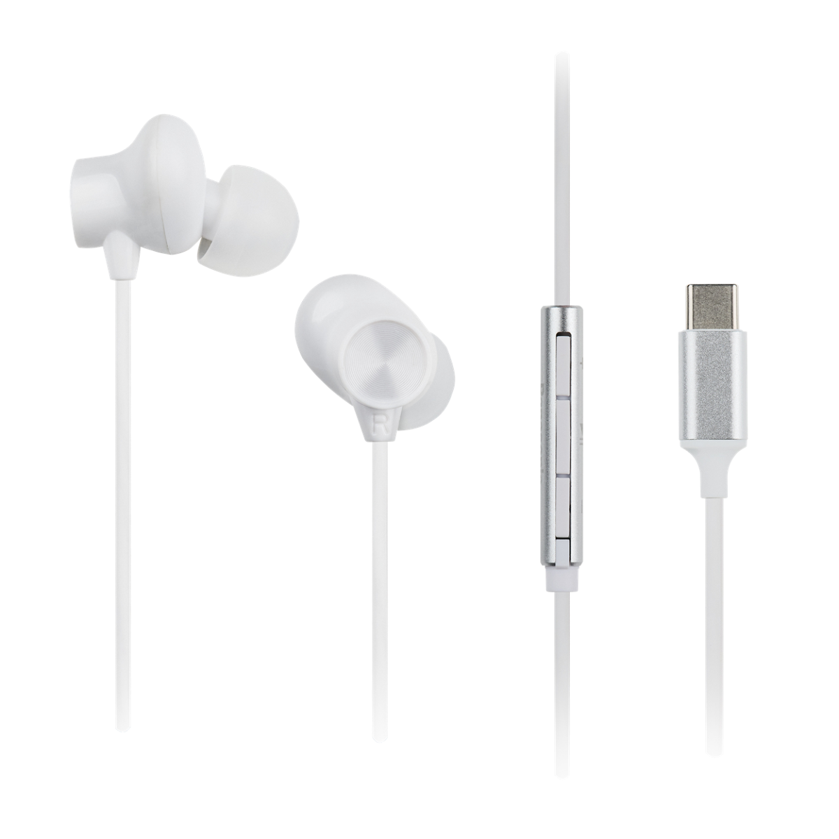 ?couteurs filaire intra-auriculaire,micro, USB-C, micro - blanc