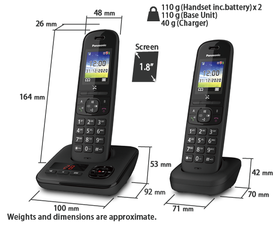 KX-TGH722FRB - T?l?phone sans fil avec 2 combin?s, rouge