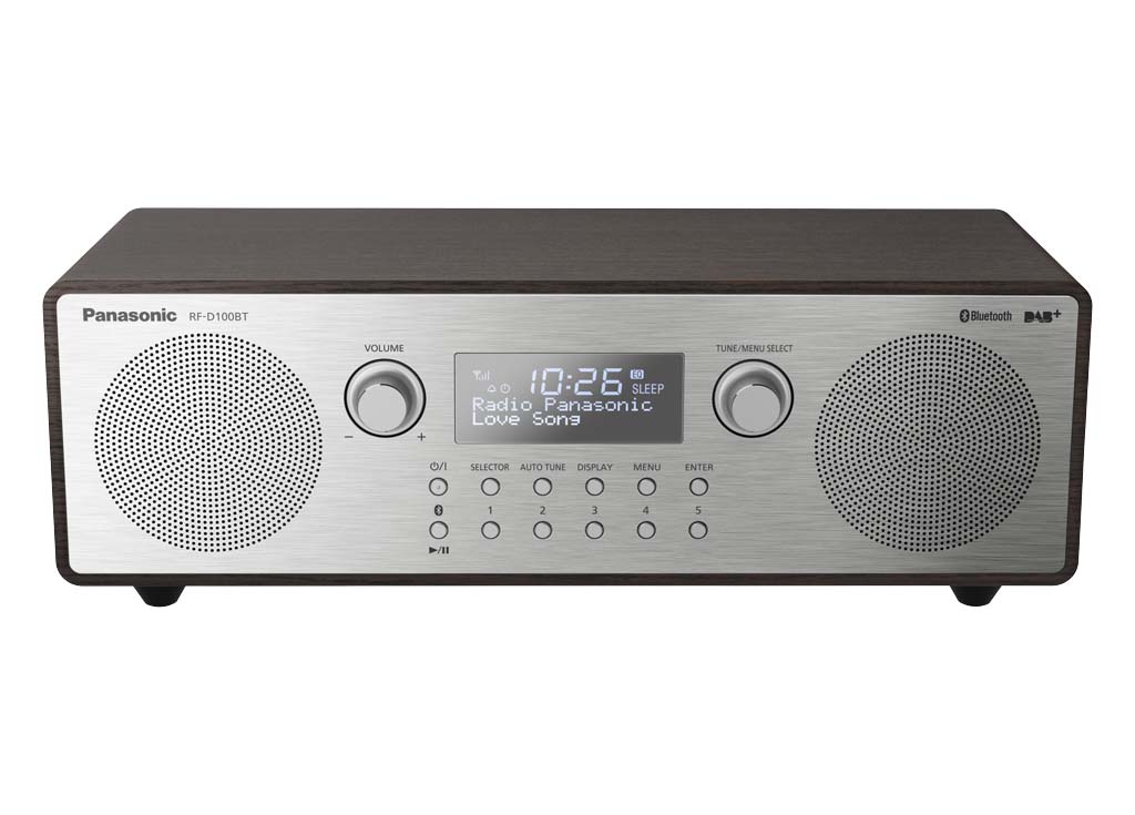 RF-D100BT - Radio DAB+ avec Bluetooth, Tuner DAB+/Tuner analogique, FM, DAB+, Bluetooth, argent/bois brun