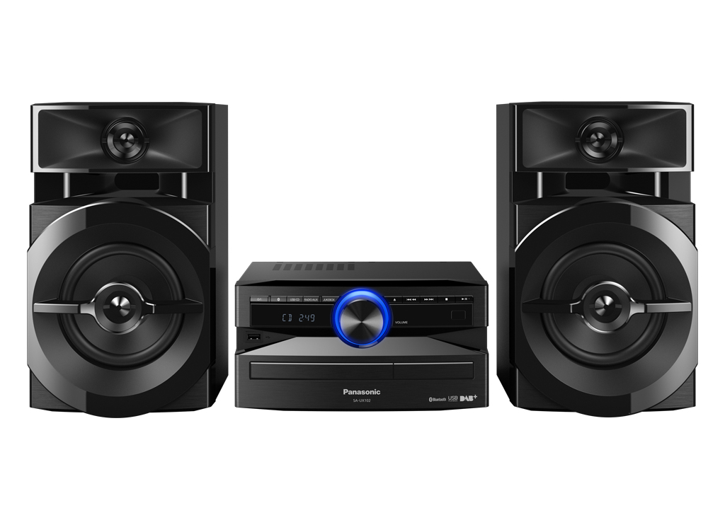 SC-UX102E-K - Mini-syst?me HiFi avec Bluetooth, 300 W, lecteur CD, Bluetooth, USB, jukebox, noir